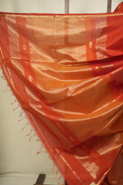 Dual Tone Rust Maheshwari Saree - SRDTRMS1319