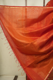 Dual Tone Rust Maheshwari Saree - SRDTRMS1319
