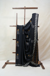 Black HBP Modal Silk Saree - SRBMSS331