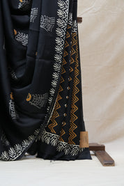 Black HBP Modal Silk Saree - SRBMSS331