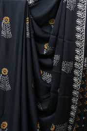 Black HBP Modal Silk Saree - SRBMSS331
