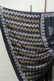 Black HBP Modal Silk Saree - SRBMSS331