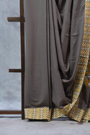 Light Brown HBP Cotton Saree - SRLBCS2271