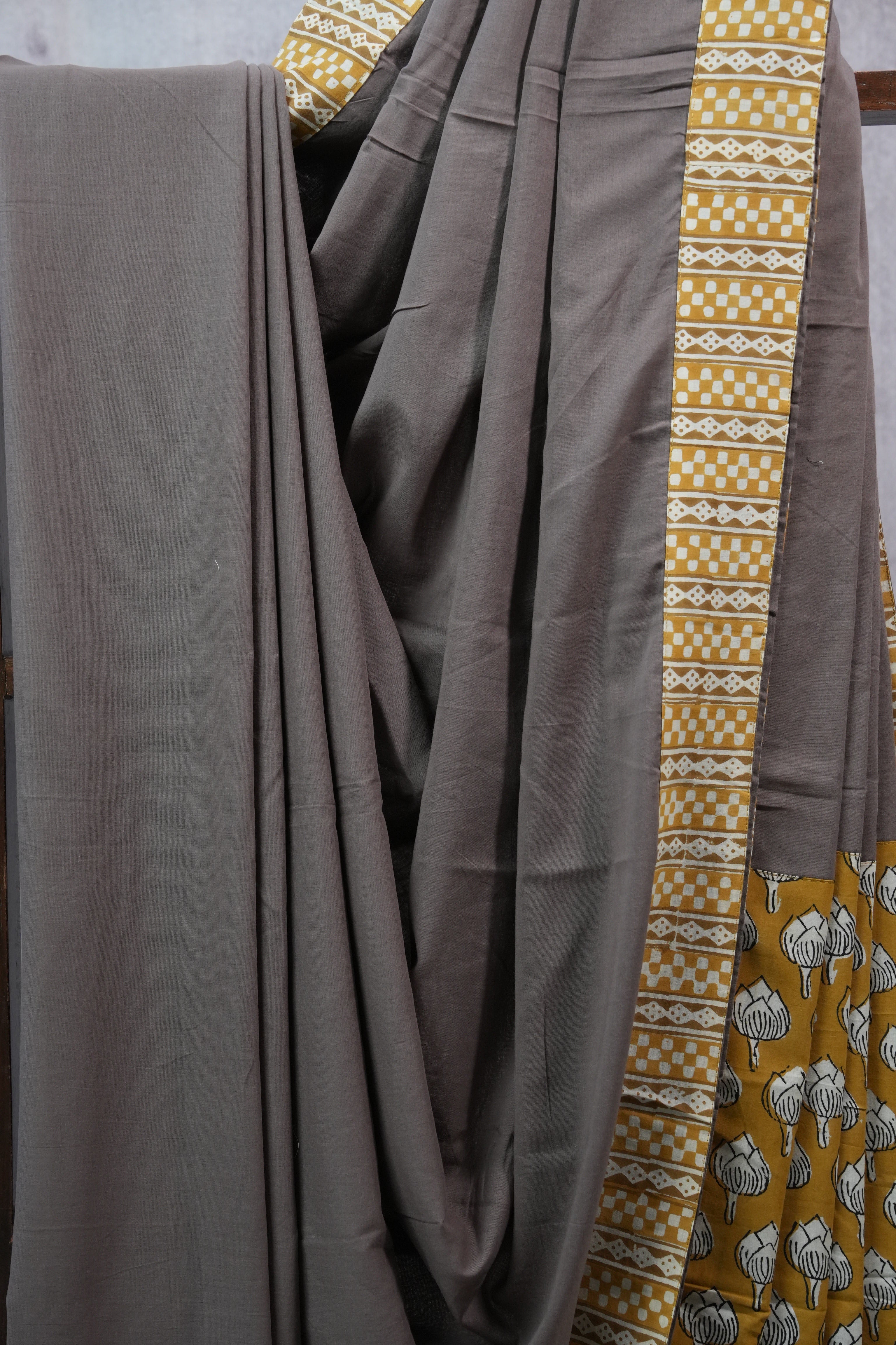 Light Brown HBP Cotton Saree - SRLBCS2271