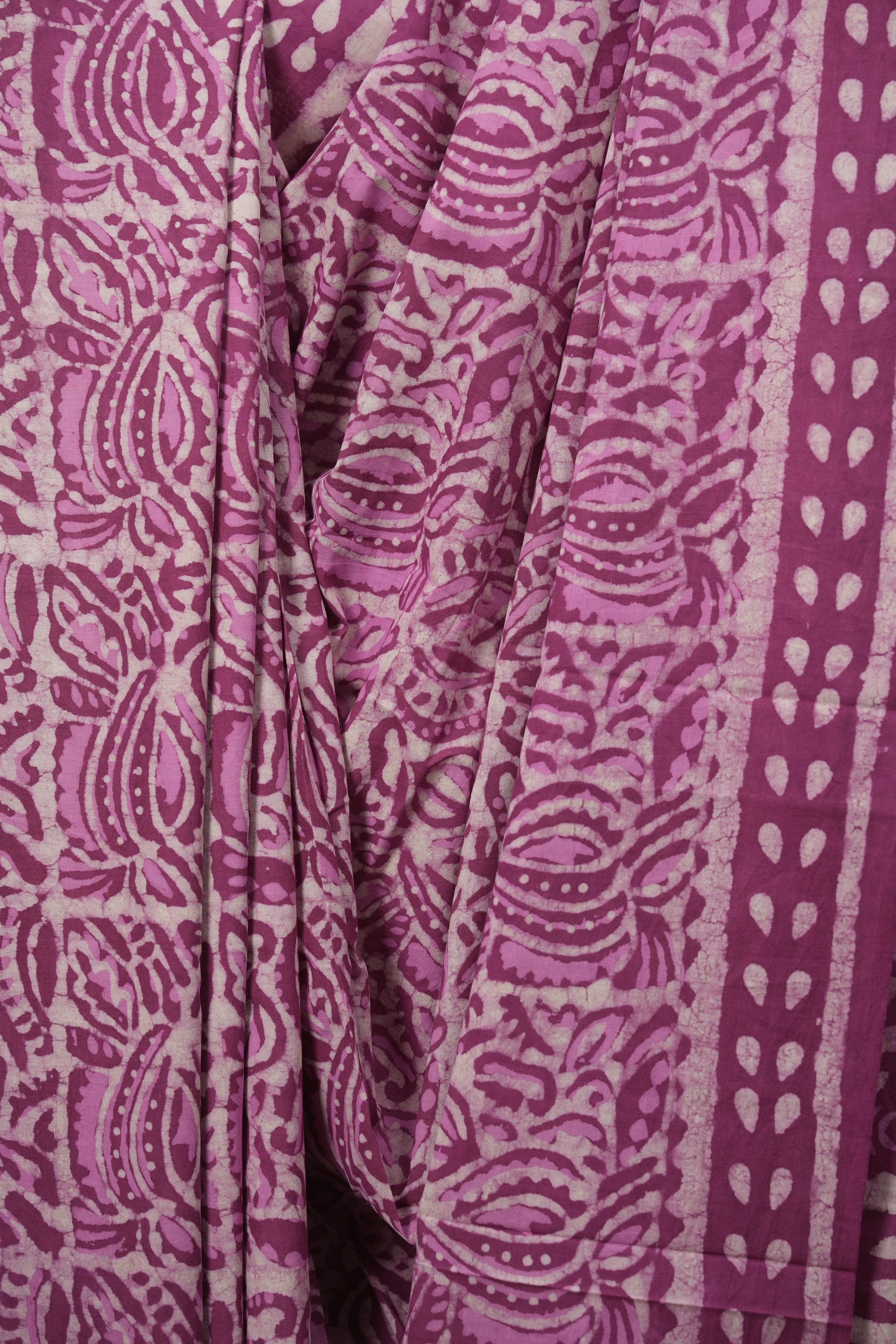 Magenta HBP Cotton Saree - SRMCS3702