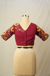 Maroon Cotton Blouse - SRMCB36