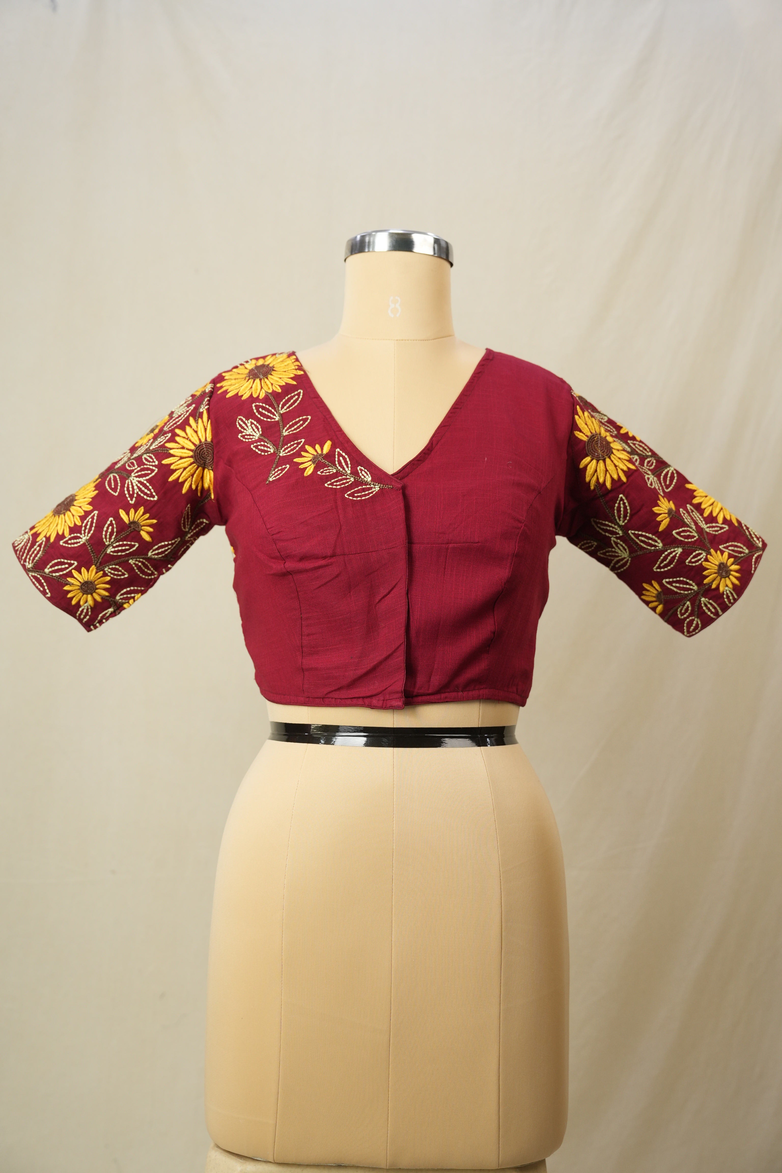 Maroon Cotton Blouse - SRMCB36