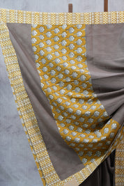 Light Brown HBP Cotton Saree - SRLBCS2271