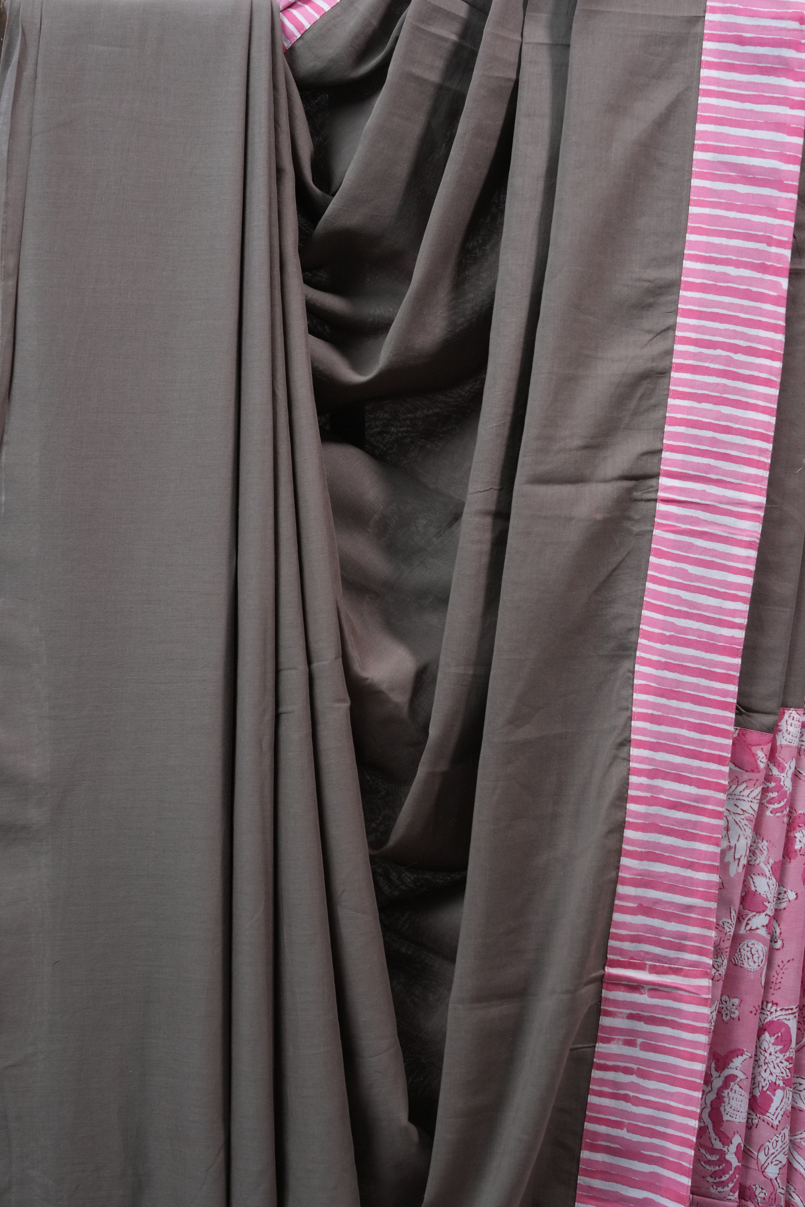 Light Brown HBP Cotton Saree - SRLBCS2263