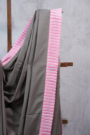 Light Brown HBP Cotton Saree - SRLBCS2263