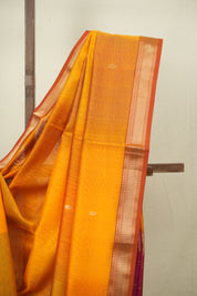 Yellow Maheshwari Saree - SRYMS1313