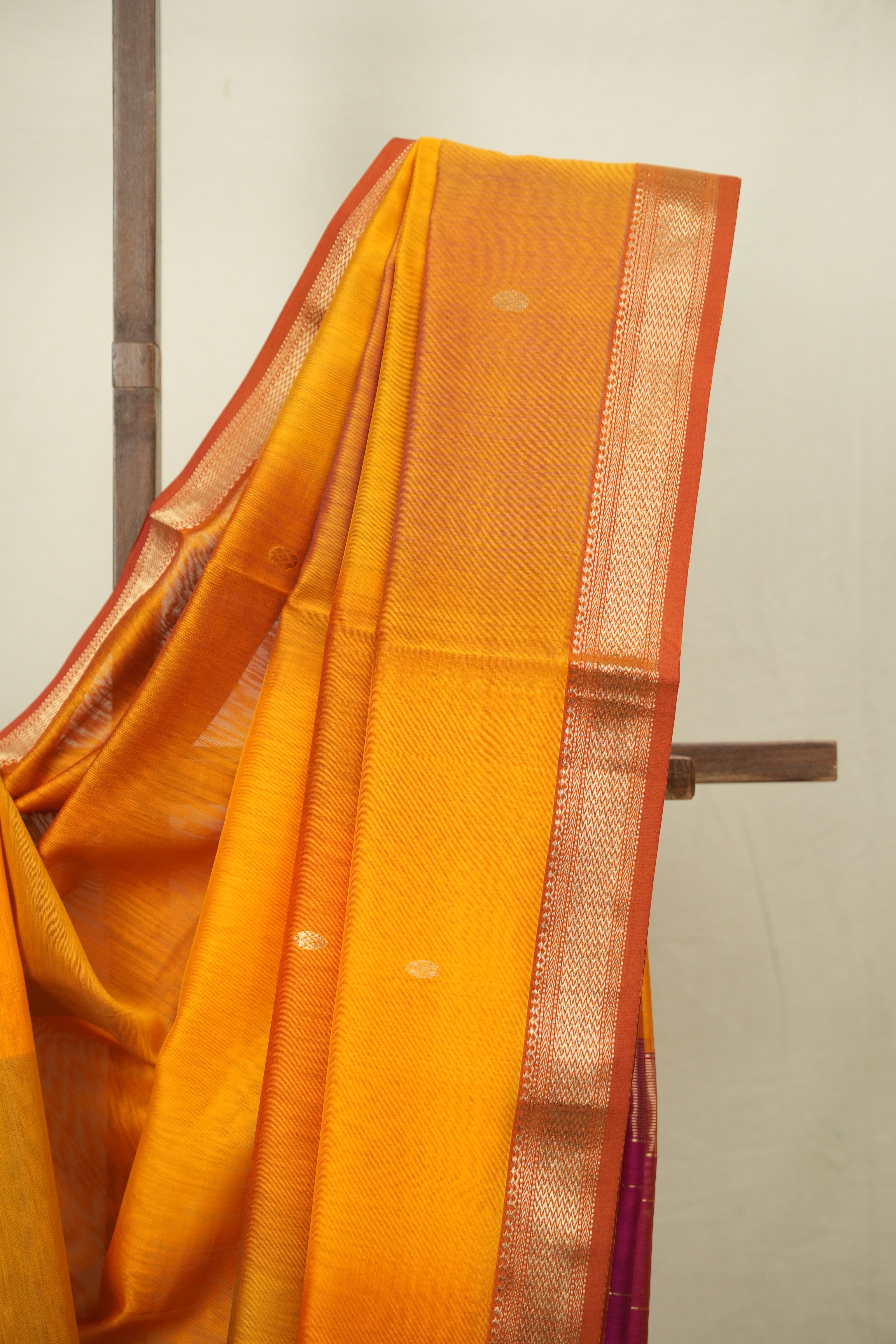 Yellow Maheshwari Saree - SRYMS1313