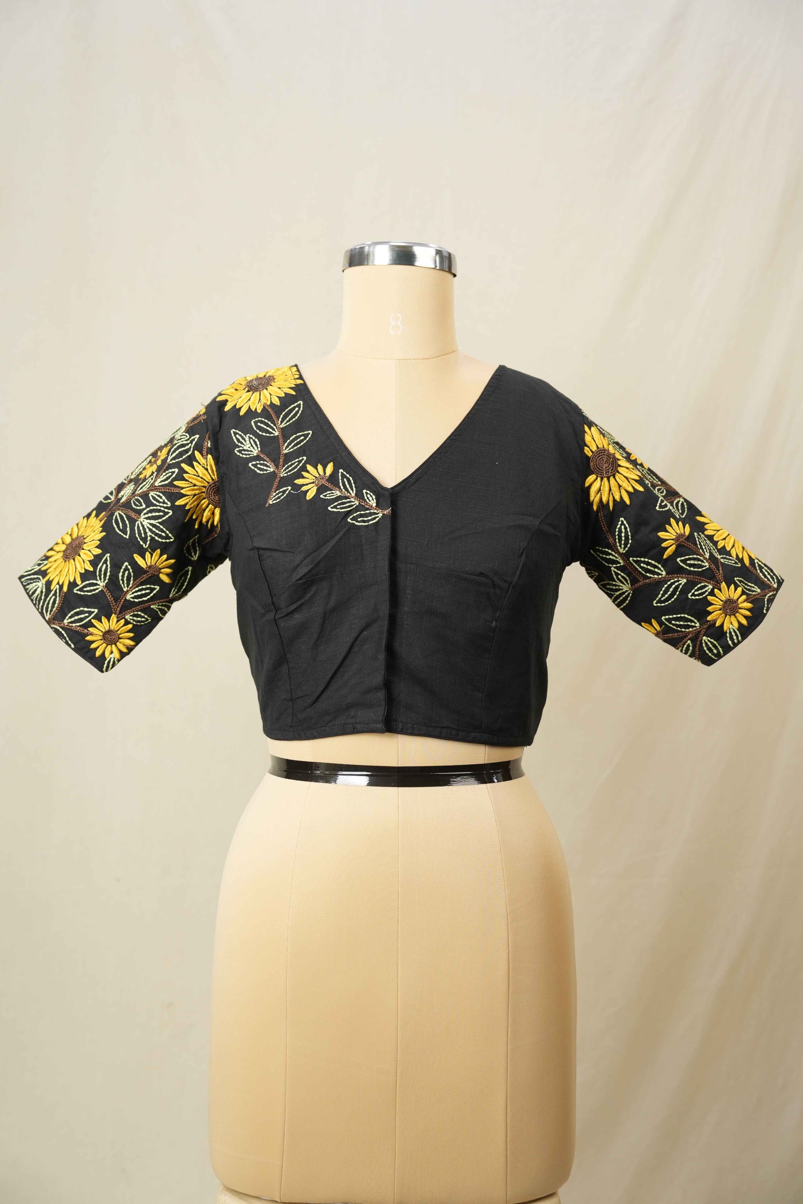 Black Cotton Blouse - SRBCB31
