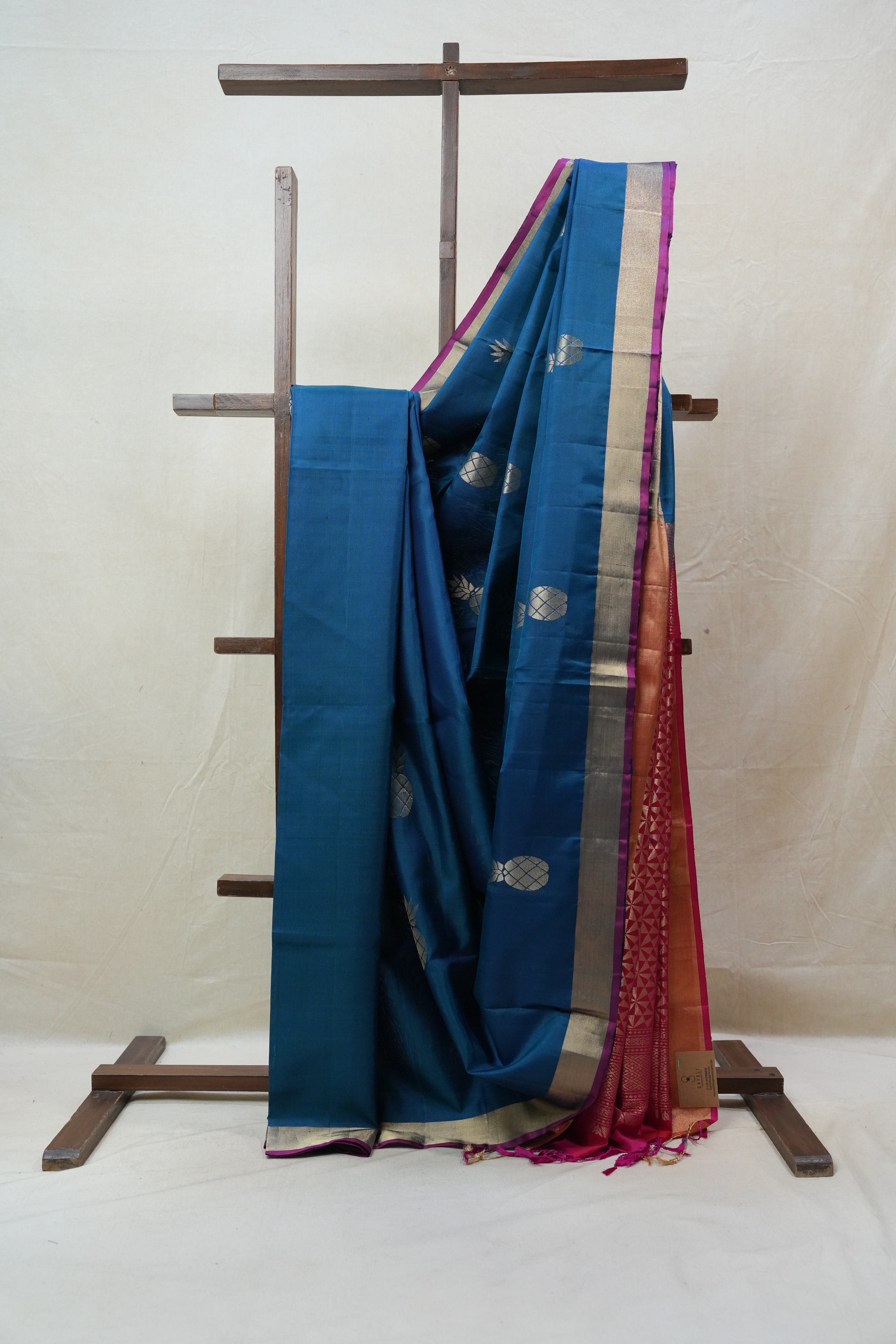 Peacock Blue Soft Silk Saree - SRPBSSS218