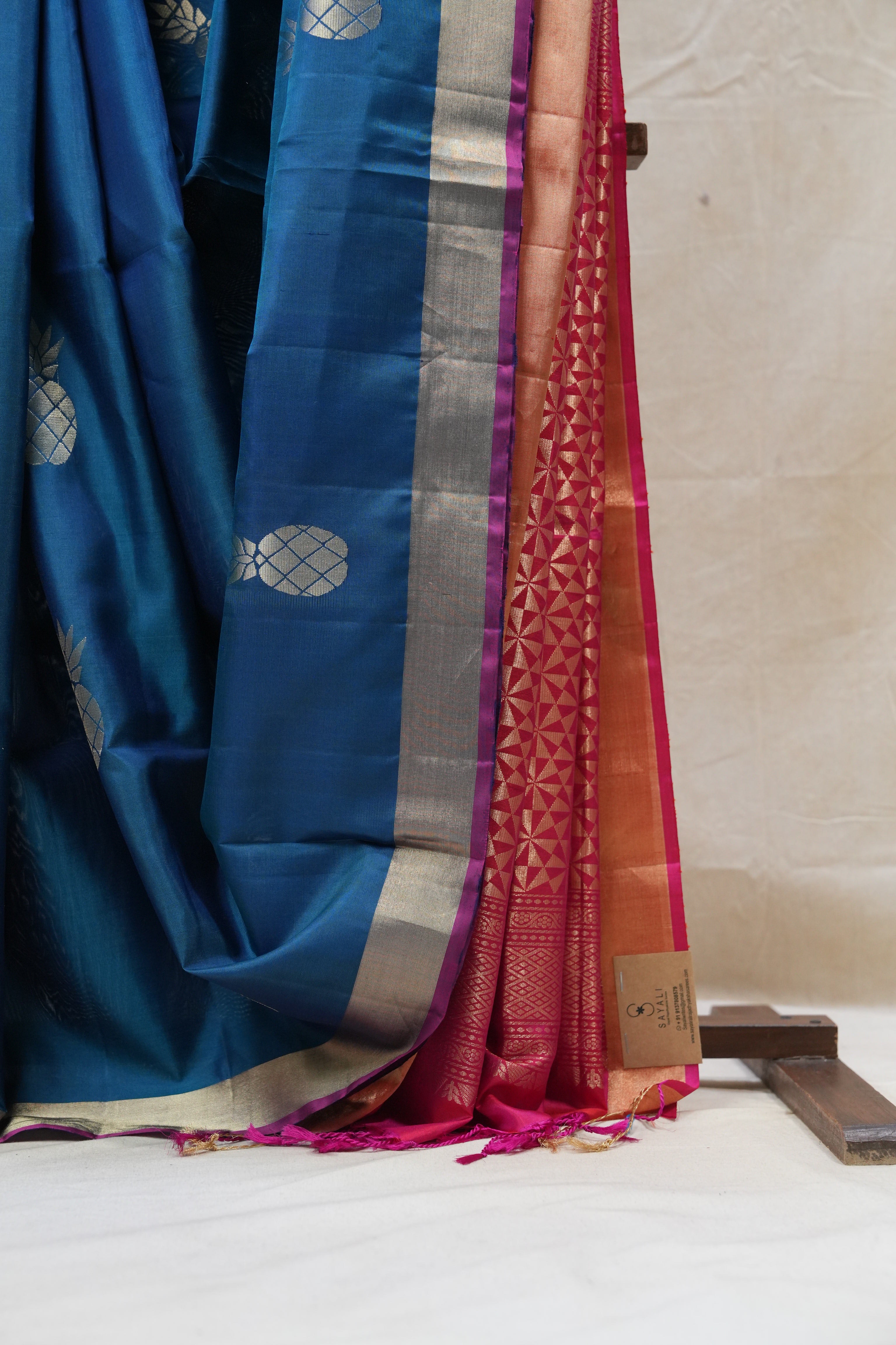 Peacock Blue Soft Silk Saree - SRPBSSS218