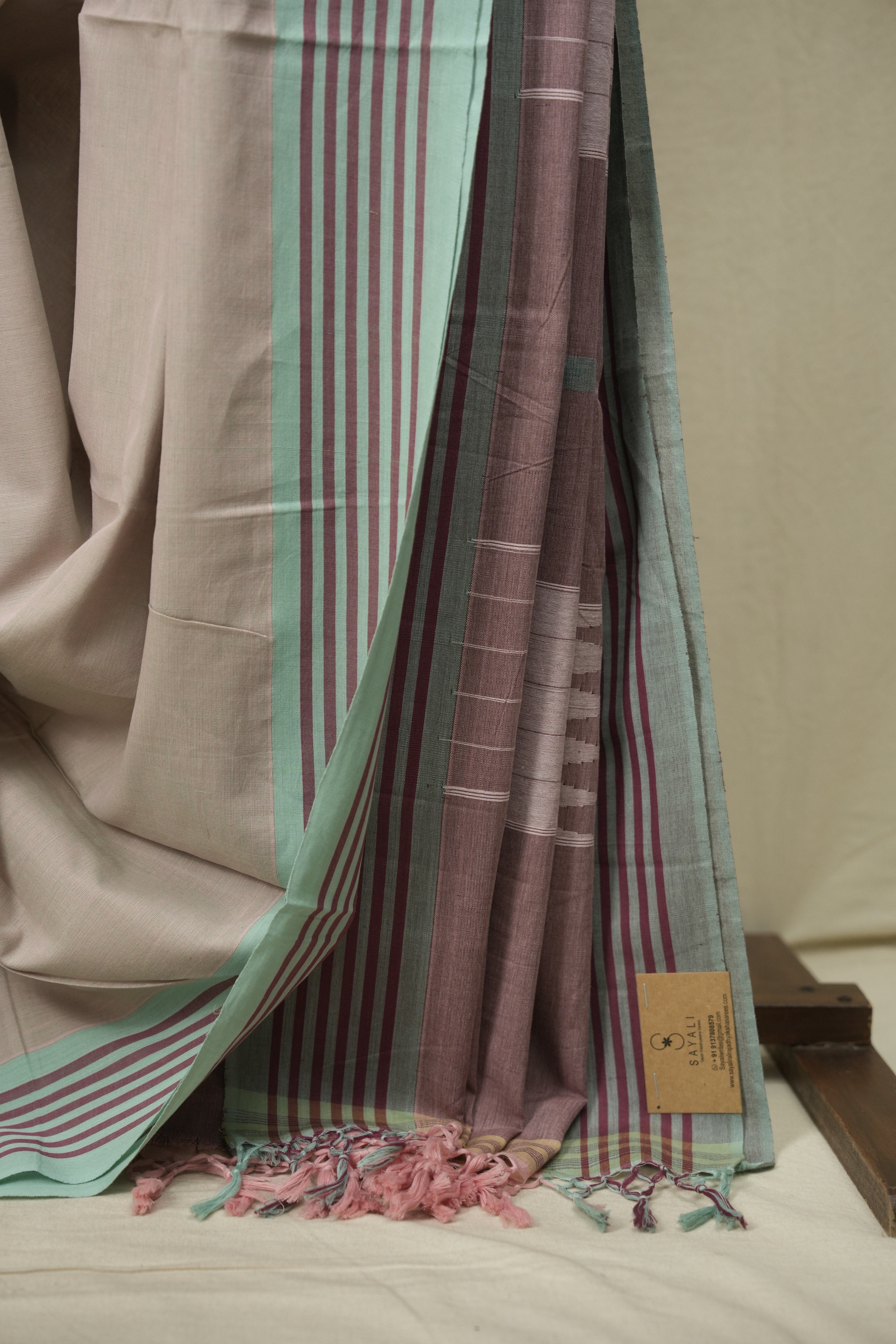 Beige Cotton Ilkal Saree - SRBCIS1061