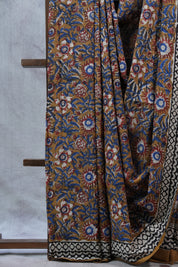 Mustard Yellow HBP Cotton Saree - SRMYCS2256