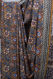 Mustard Yellow HBP Cotton Saree - SRMYCS2256