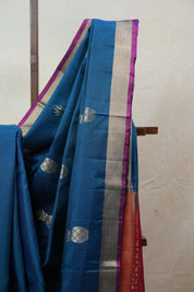 Peacock Blue Soft Silk Saree - SRPBSSS218