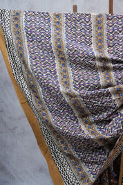 Mustard Yellow HBP Cotton Saree - SRMYCS2256