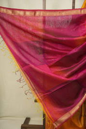 Yellow Maheshwari Saree - SRYMS1313