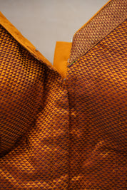 Rust Orange Sleeveless Khun V-Neck Blouse With Border - SRROKB01