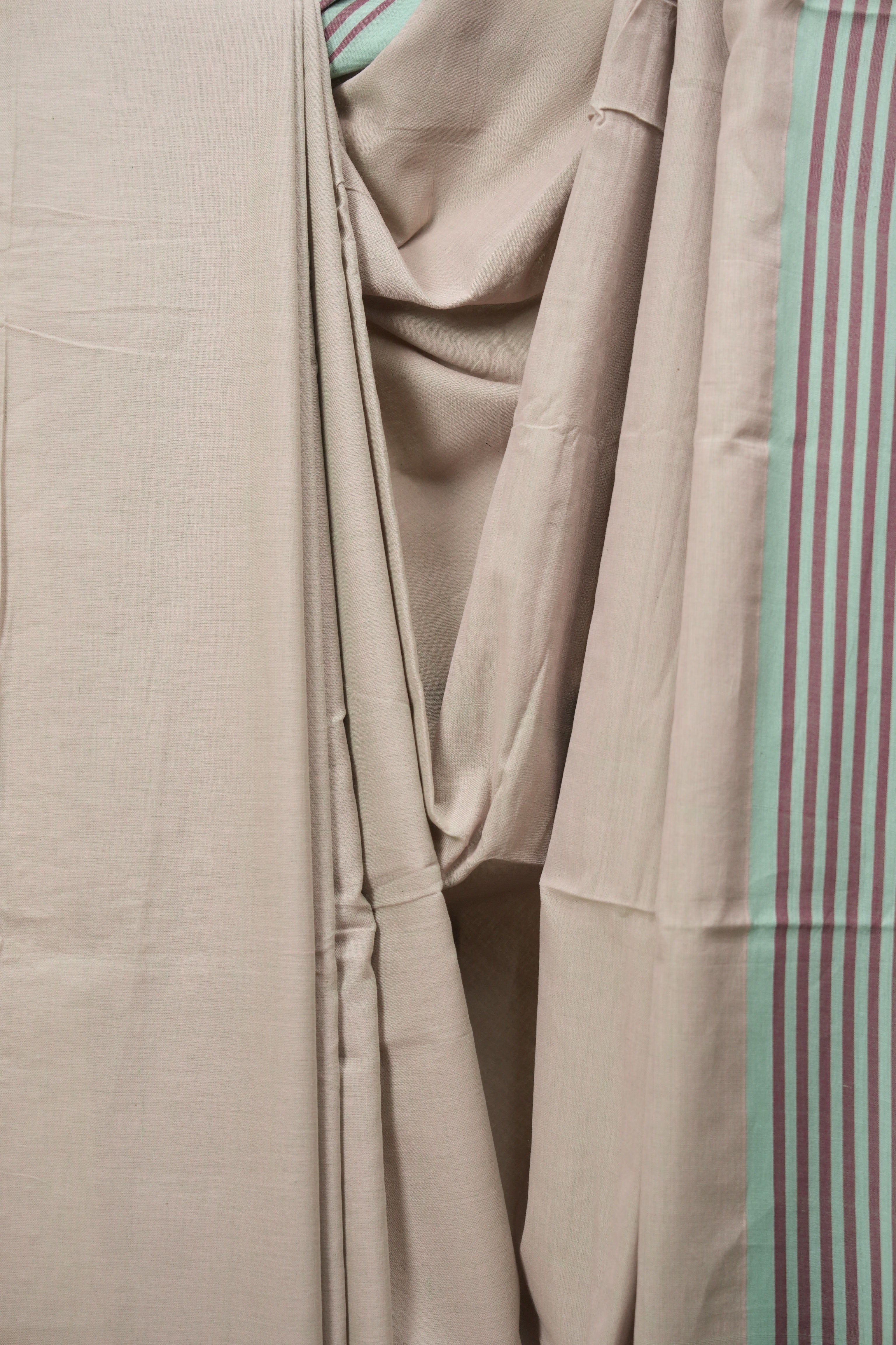 Beige Cotton Ilkal Saree - SRBCIS1061