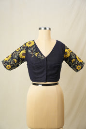 Navy Blue Cotton Blouse - SRNBCB33