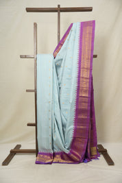 Sky Blue Gadwal Silk Saree - SRSBGSS600