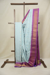 Sky Blue Gadwal Silk Saree - SRSBGSS600
