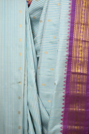 Sky Blue Gadwal Silk Saree - SRSBGSS600