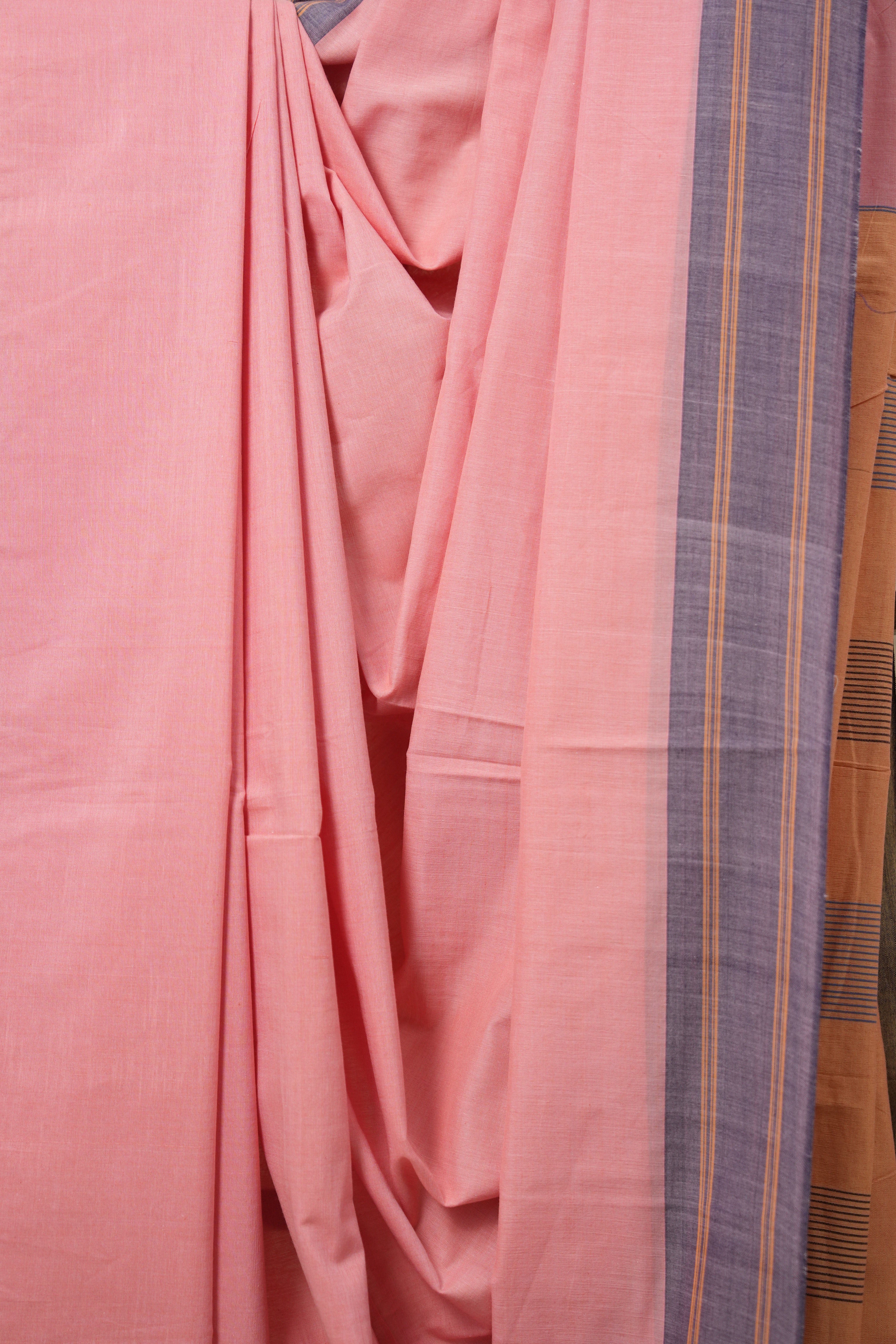 Baby Pink Cotton Ilkal Saree  - SRBPCIS679
