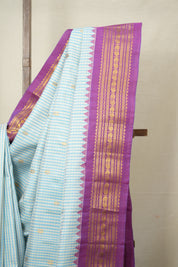 Sky Blue Gadwal Silk Saree - SRSBGSS600