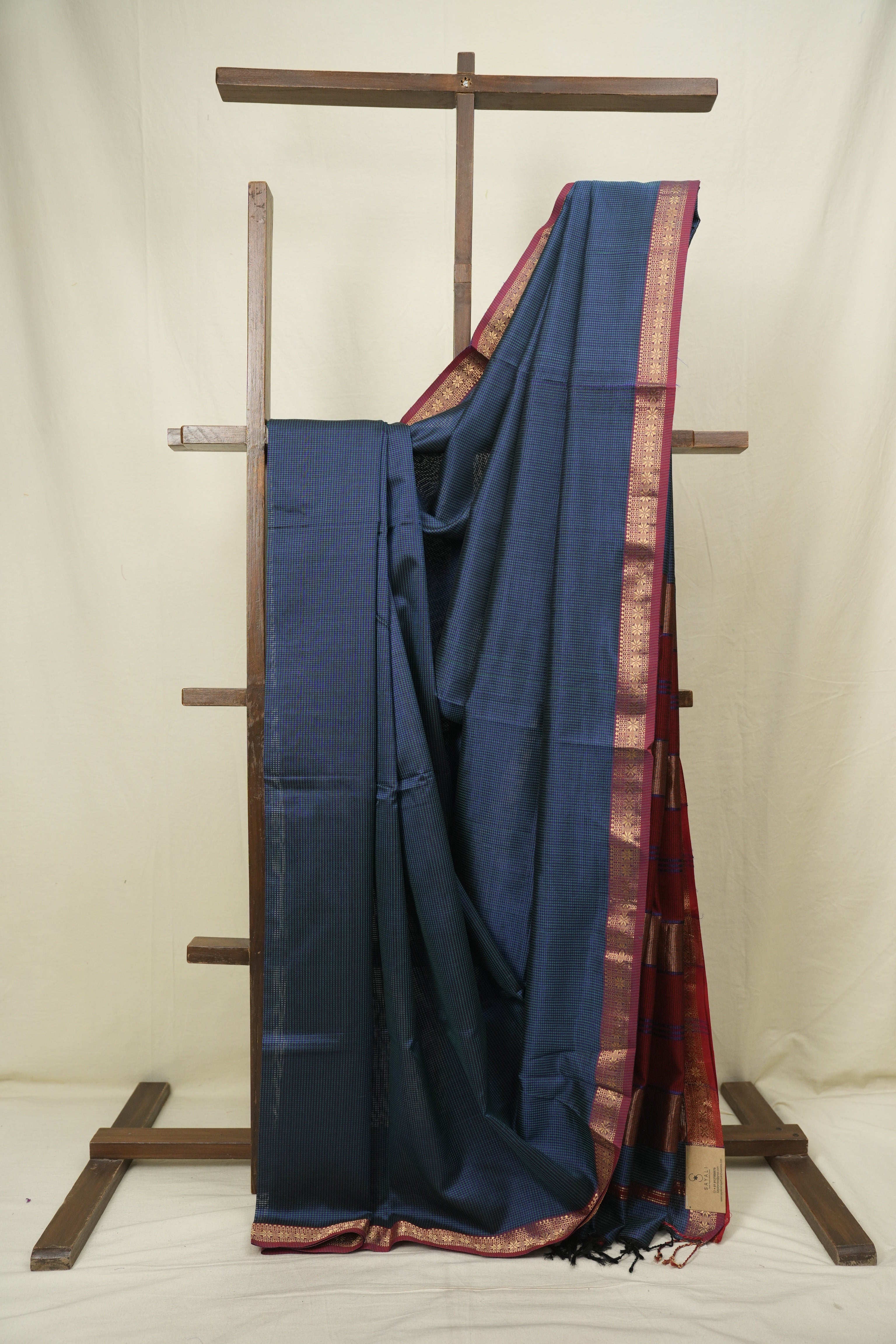 Green- Purple Maheshwari Saree - SRGPMS1344