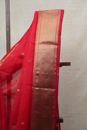 Red Chanderi Silk Saree - SRRCSS360