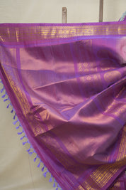 Sky Blue Gadwal Silk Saree - SRSBGSS600