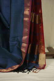 Green- Purple Maheshwari Saree - SRGPMS1344