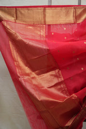 Red Chanderi Silk Saree - SRRCSS360