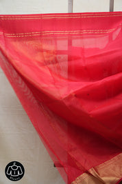 Red Chanderi Silk Saree - SRRCSS360