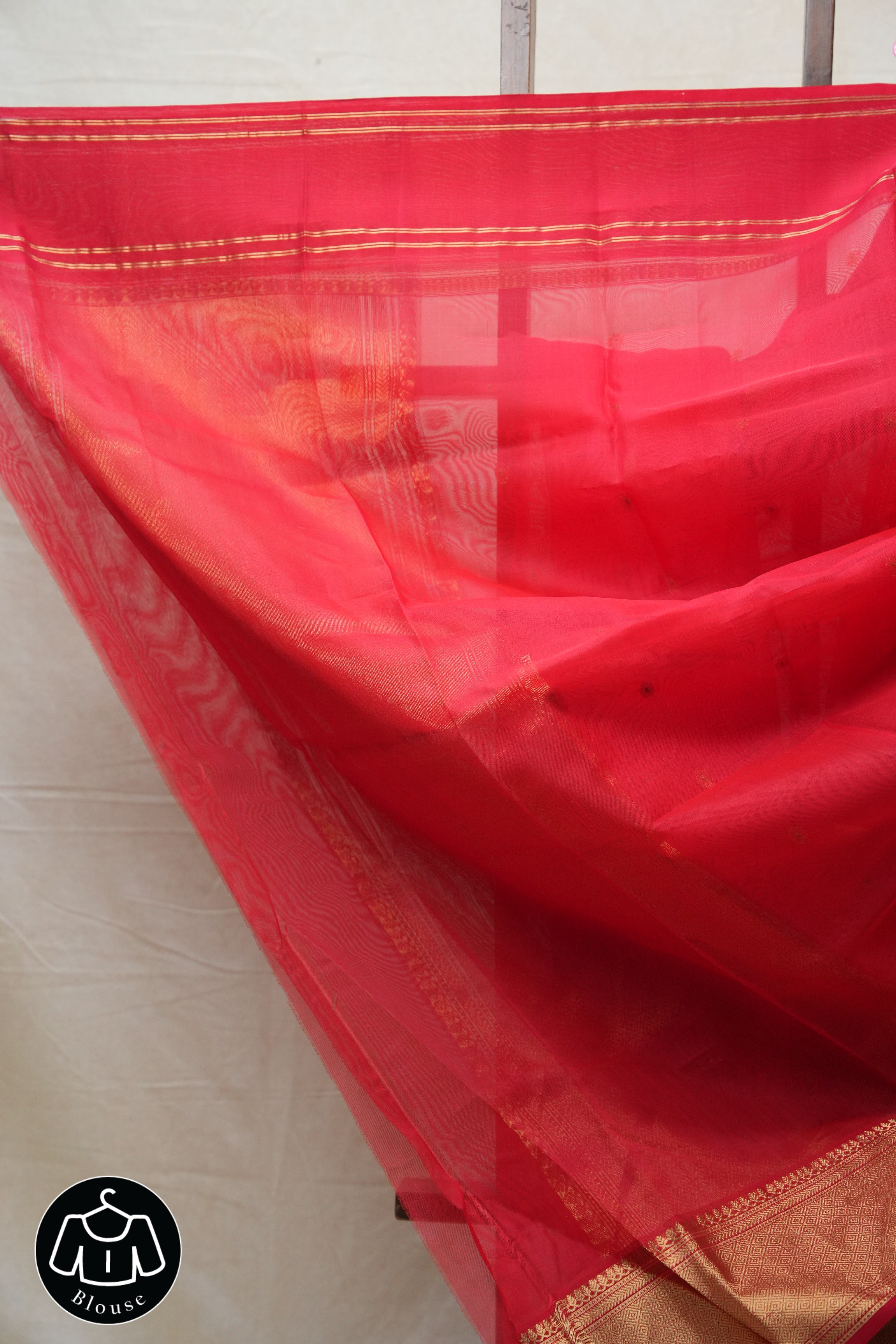 Red Chanderi Silk Saree - SRRCSS360