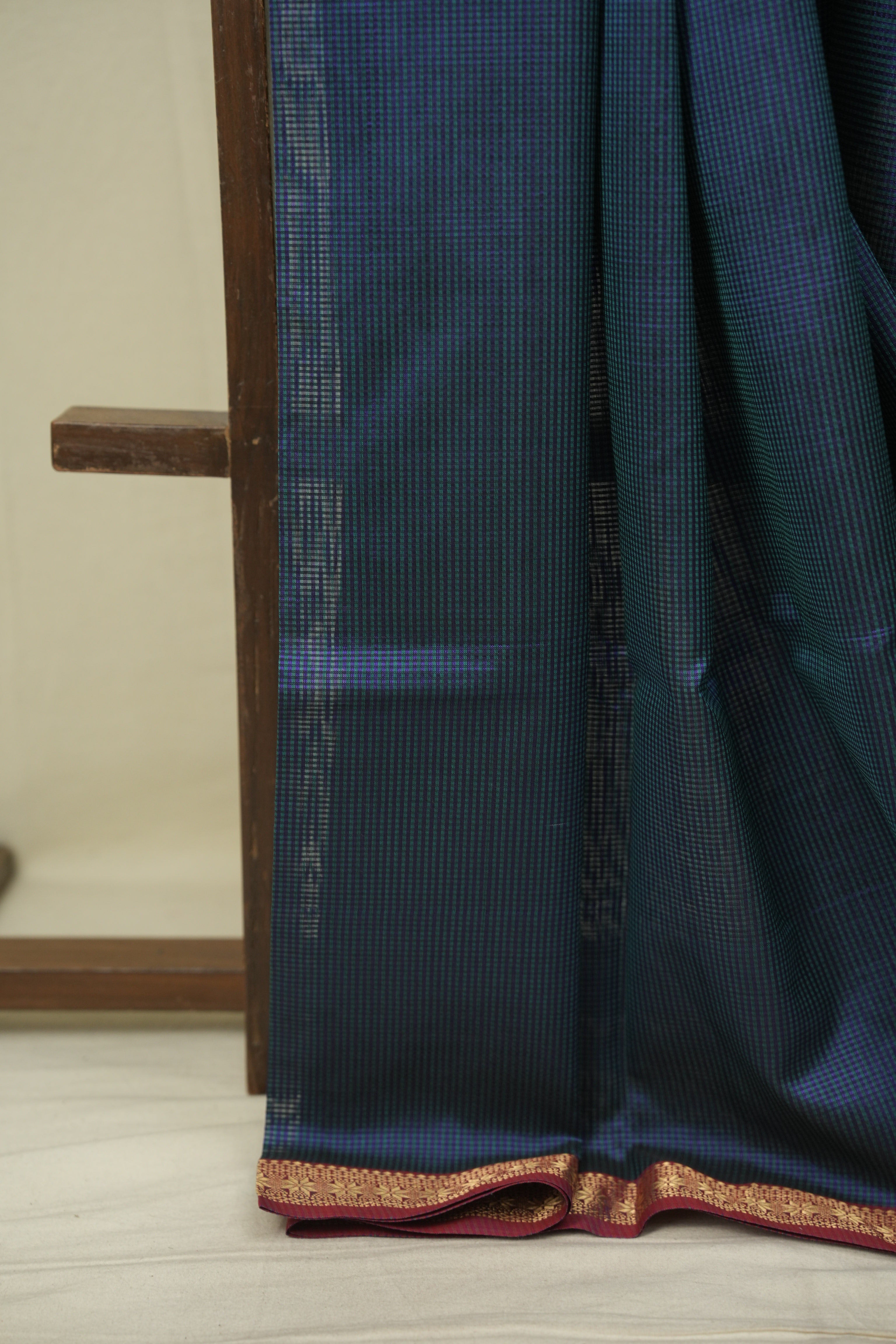 Green- Purple Maheshwari Saree - SRGPMS1344