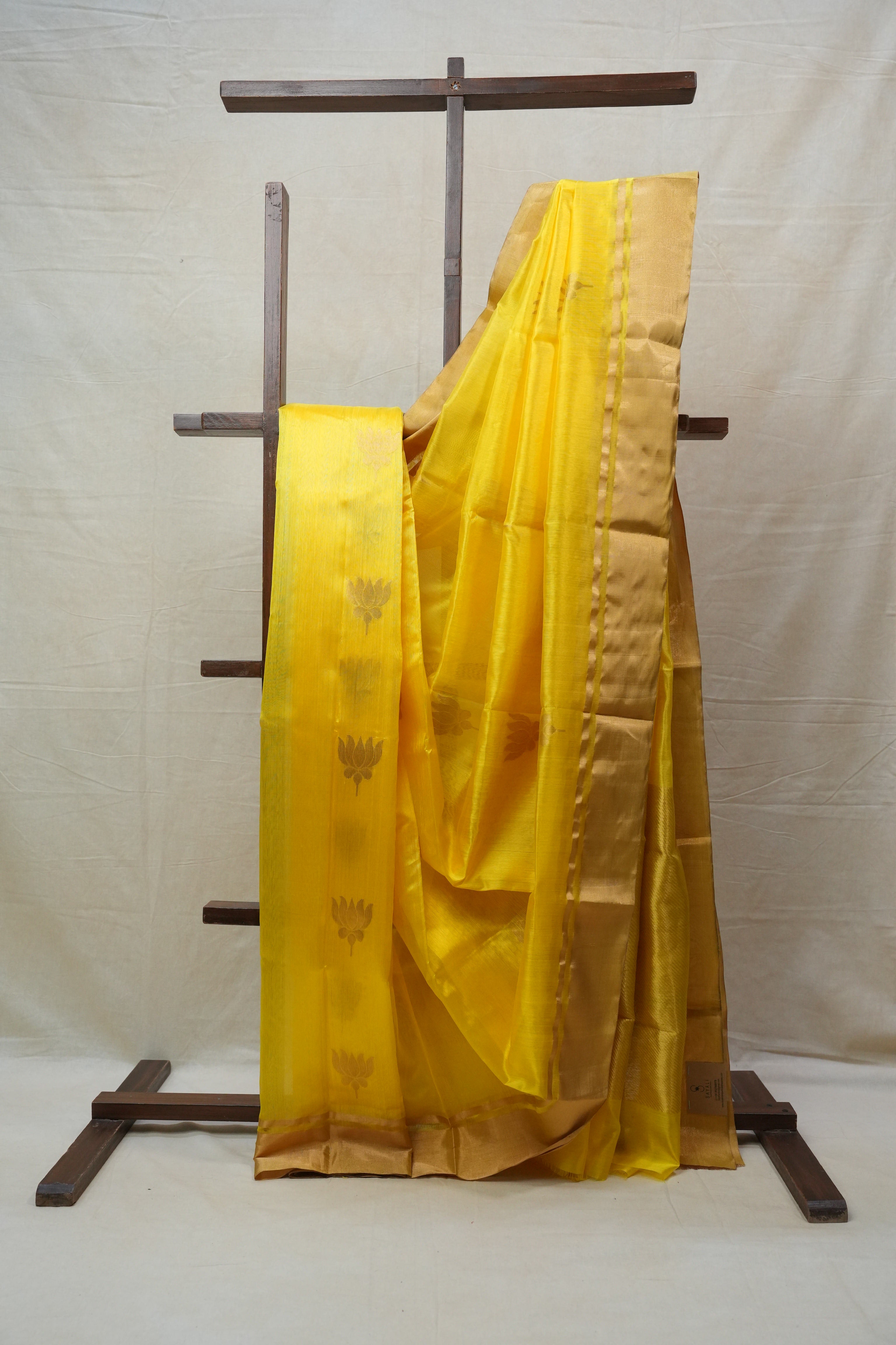 Yellow Chanderi Silk Saree - SRYCSS338