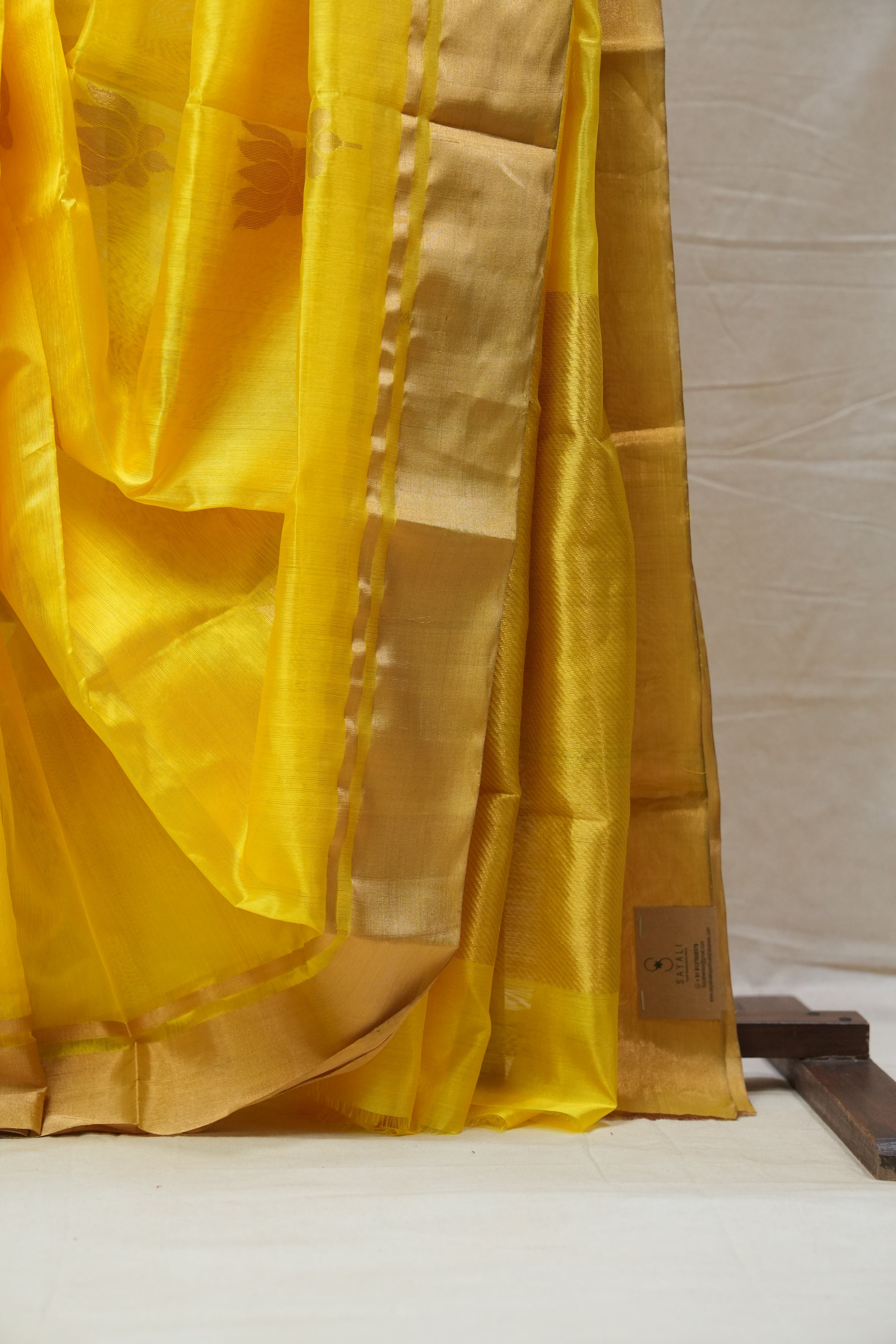 Yellow Chanderi Silk Saree - SRYCSS338