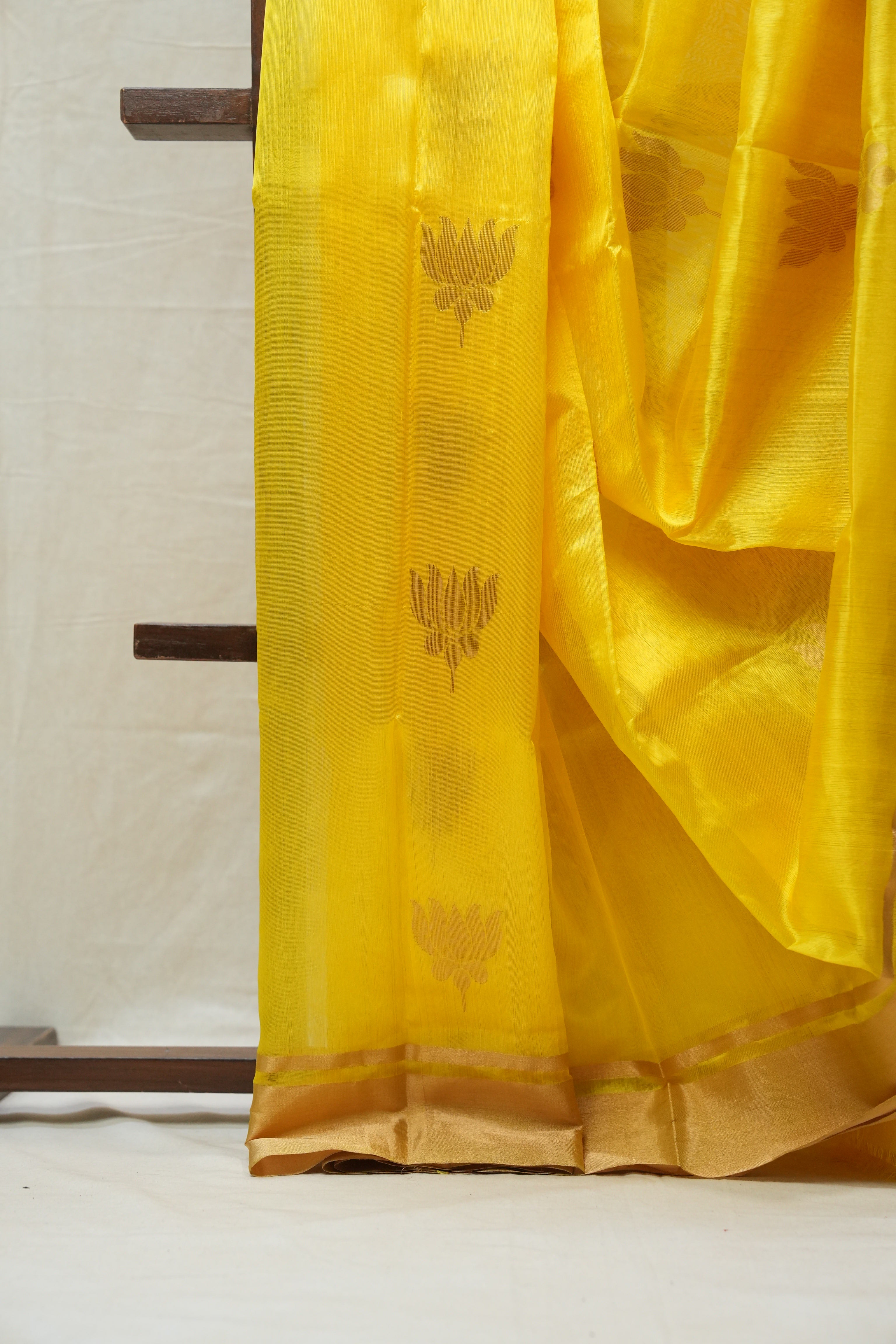 Yellow Chanderi Silk Saree - SRYCSS338