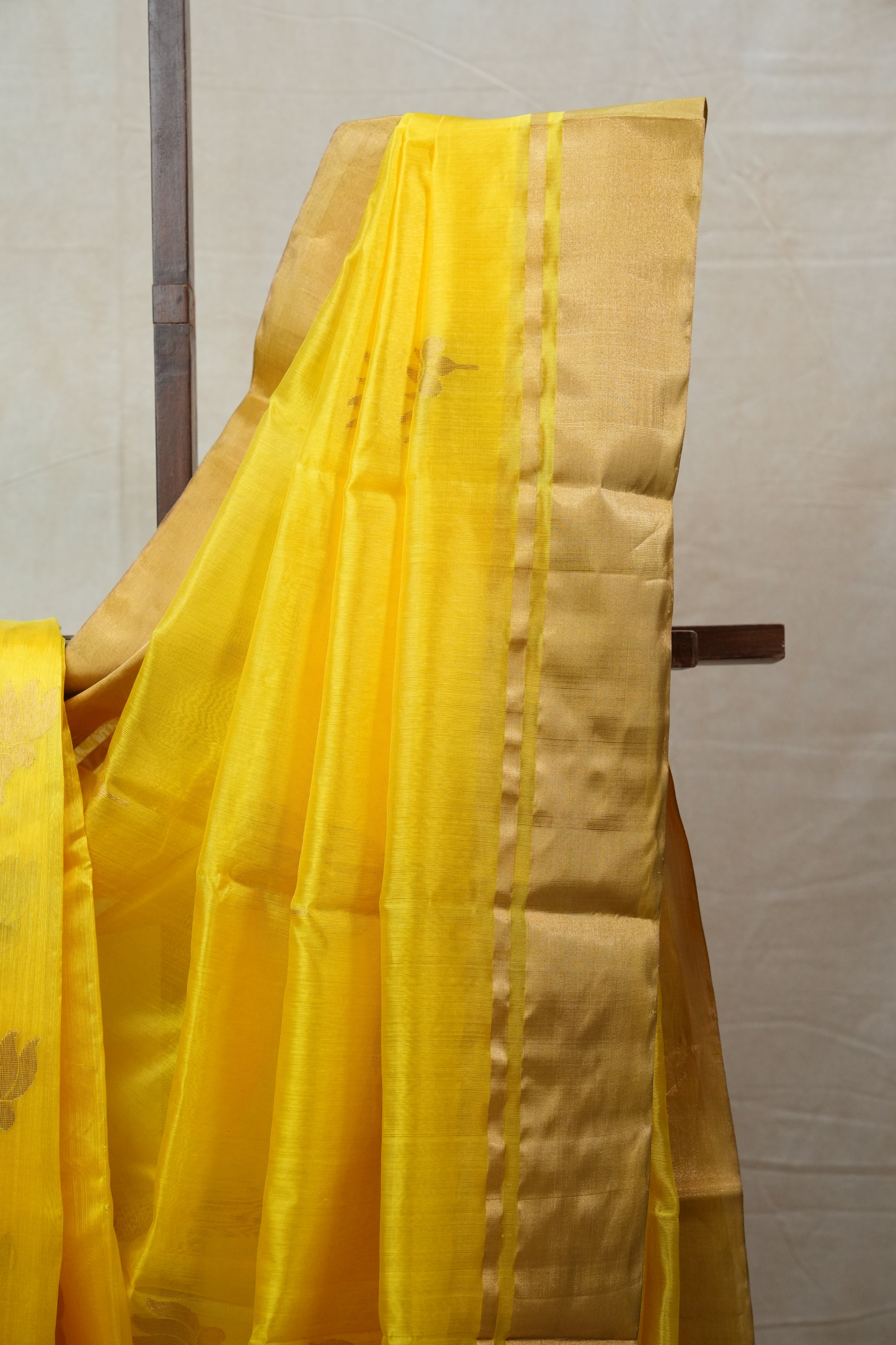 Yellow Chanderi Silk Saree - SRYCSS338