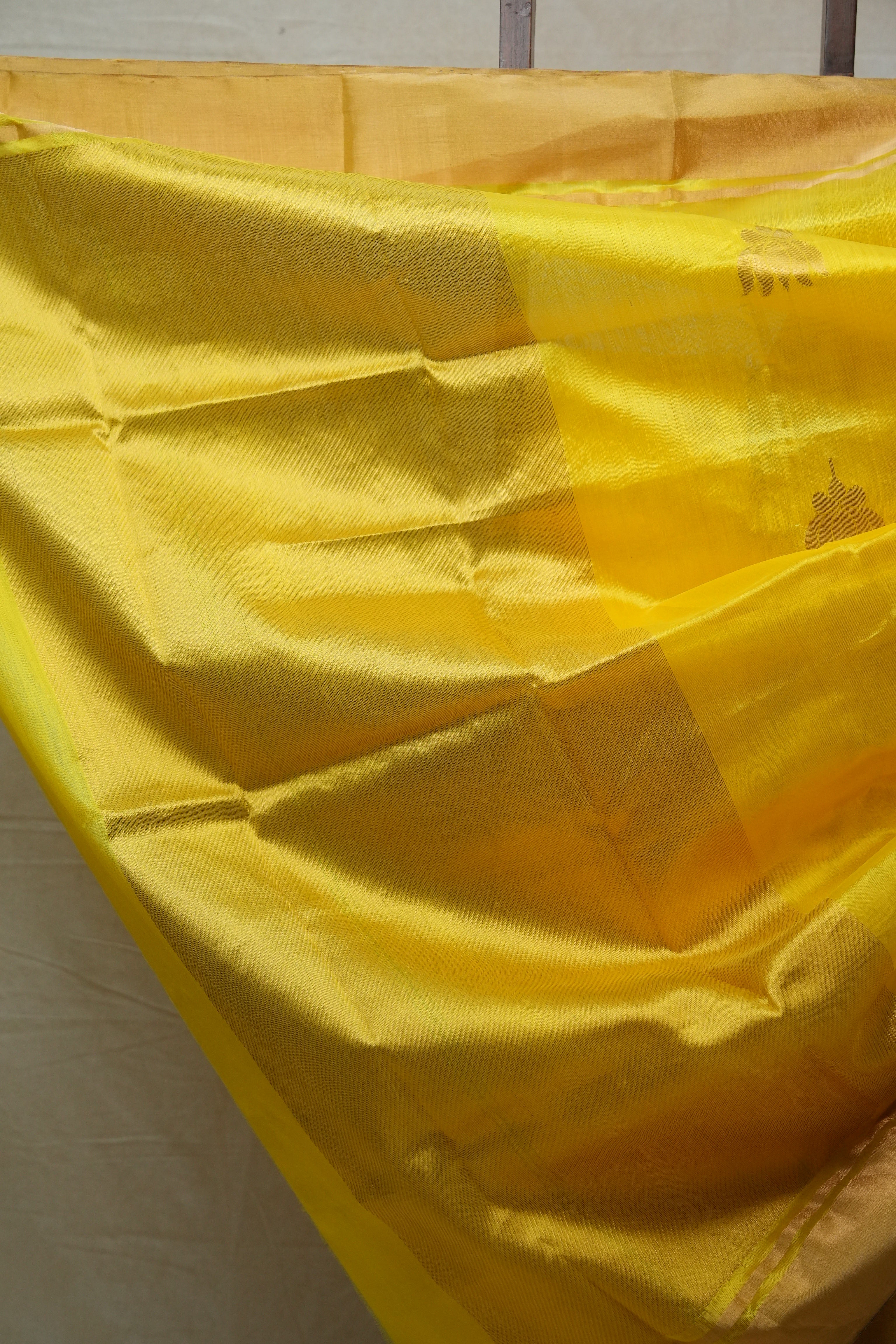 Yellow Chanderi Silk Saree - SRYCSS338