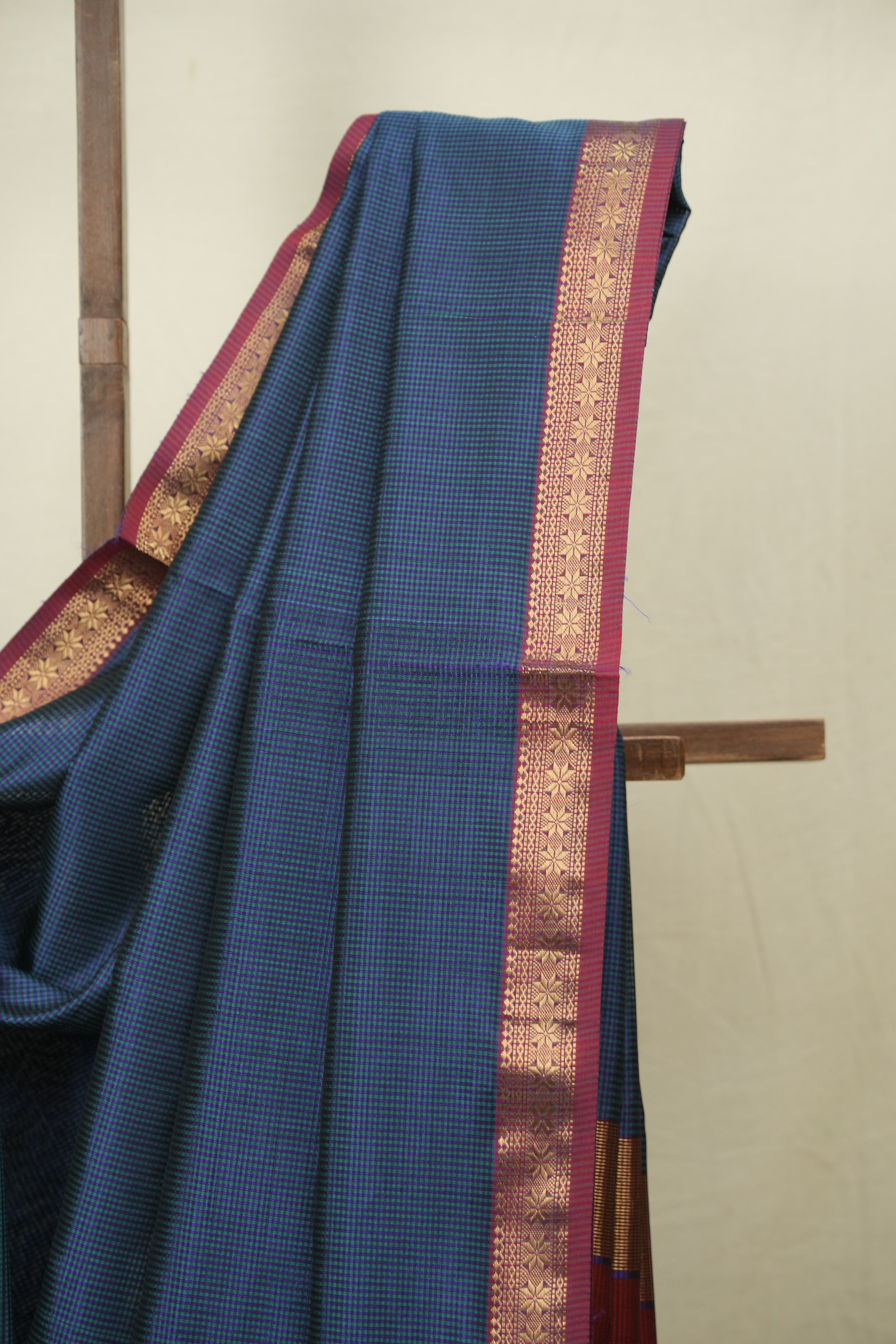 Green- Purple Maheshwari Saree - SRGPMS1344