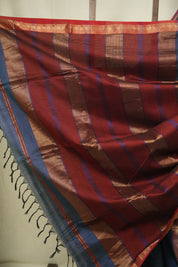Green- Purple Maheshwari Saree - SRGPMS1344