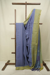 Steel Blue Cotton Ilkal Saree - SRBCIS1065