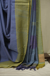 Steel Blue Cotton Ilkal Saree - SRBCIS1065